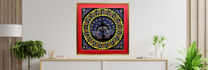 Golden frame Peacock applique